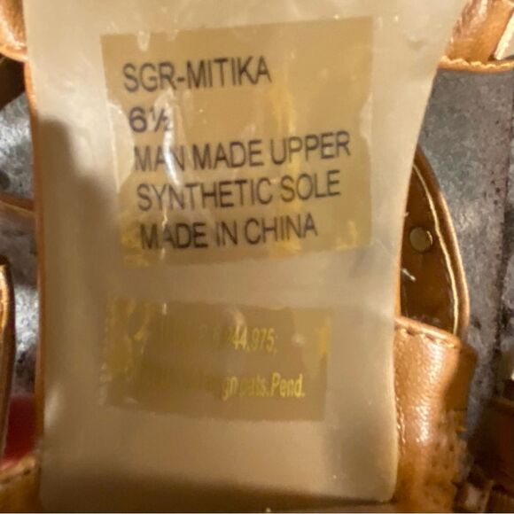 Sugar Studded Strappy Gladiator Sandals Womens Size 6.5 Side Zip Block Heel - Picture 8 of 9